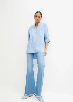 Long Chemisier à Manches Retroussées 15 Long Chemisier à Manches Retroussées -Mode Femme 23208508 Rsp1psG4