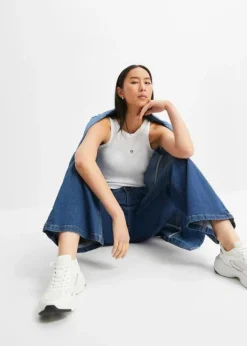 Jean Taille Haute Wide Leg, Coton -Mode Femme 23210601 5ptPFfQY