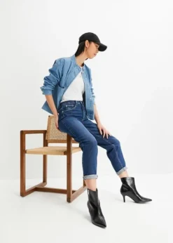 Jean Mom Taille Haute, Cropped -Mode Femme 23210727 qhfykUUs