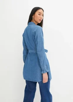 Rainbow Long Chemisier à Manches Longues Au Look Actuel En Denim Léger -Mode Femme 23210886 WVk8YYQA
