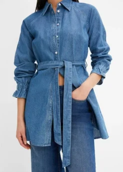 Rainbow Long Chemisier à Manches Longues Au Look Actuel En Denim Léger -Mode Femme 23210902 v8dMlJWt