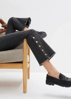 Jean 7/8 Bootcut Avec Boutons Décoratifs -Mode Femme 23213063 S7N89WWG