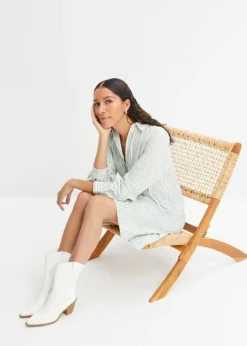 Robe-blouse Avec élastique à La Taille Et Poches, Longueur Genou -Mode Femme 23214503 wbensJny