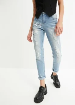 Rainbow Jean Straight Avec Effets Destroy -Mode Femme 23217701 9Cfk0FGm