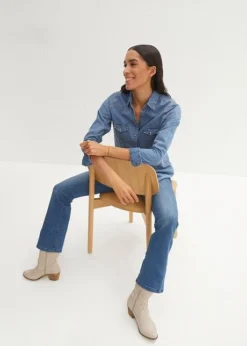 Chemise En Jean Manches Longues 12 Chemise En Jean Manches Longues -Mode Femme 23221233 ARugjIHS