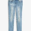 Rainbow Jean Straight Avec Effets Destroy