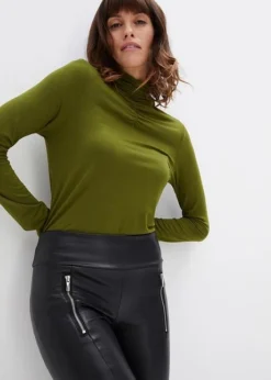 Pantalon PU étroit Avec Zips -Mode Femme 23224010 FiyItImB