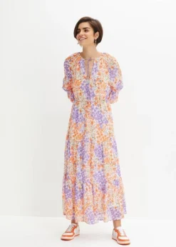 Robe Longue à Fleurs En Polyester Recyclé -Mode Femme 23226091 SbHJEL6C