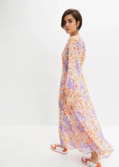 Robe Longue à Fleurs En Polyester Recyclé -Mode Femme 23226092 mRsUHc81