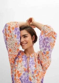 Robe Longue à Fleurs En Polyester Recyclé -Mode Femme 23226113 yMd1efh2