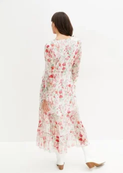 Robe Longue Imprimée à Volants En Polyester Recyclé -Mode Femme 23226759 STNkz1jP