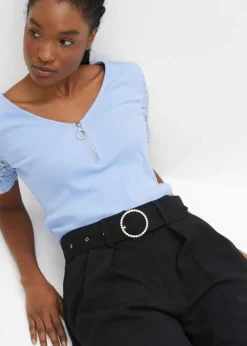 Jupe-culotte Texturée Avec Ceinture -Mode Femme 23227091 Xi8mgoTB