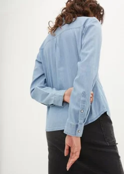 Blouse En Jean Oversize Avec Broderie -Mode Femme 23227832 e02fVtGI