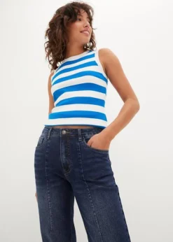 Jean Straight Taille Moyenne, Cropped -Mode Femme 23227847 0U6i9S6j