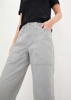 Pantalon En Twill à Poches Plaquées -Mode Femme 23229682 MCvnuJ5J