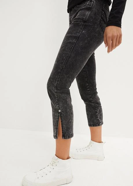 Jean Straight, Taille Moyenne, Cropped, Extensible 6 Jean Straight, Taille Moyenne, Cropped, Extensible – Image 6