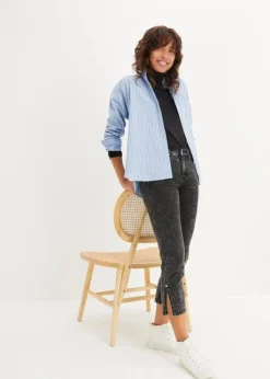 Jean Straight, Taille Moyenne, Cropped, Extensible 11 Jean Straight, Taille Moyenne, Cropped, Extensible -Mode Femme 23230143 9Yf76IJW