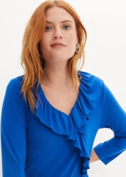 Robe En Jersey-viscose Avec Volants Sur Le Décolleté -Mode Femme 23230312 9cM8ekIM