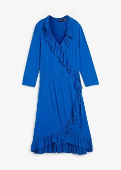Robe En Jersey-viscose Avec Volants Sur Le Décolleté