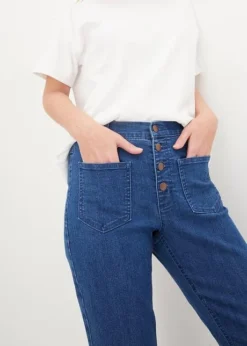 Jean Flared, Taille Haute, Taille Confortable -Mode Femme 23230402 t79gs19N