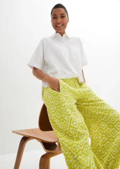 Pantalon En Gaze De Coton Imprimée -Mode Femme 23233100 AhWuy6iR