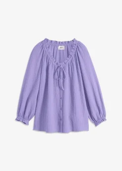 Blouse Ample Et Texturée à Volants, Forme Trapèze -Mode Femme 23234516 0ohFn2GD
