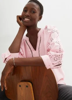 Tunique En Gaze De Coton Avec Broderie Anglaise -Mode Femme 23235837 EgECejbB