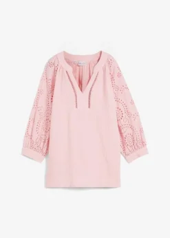 Tunique En Gaze De Coton Avec Broderie Anglaise