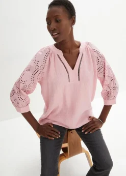 Tunique En Gaze De Coton Avec Broderie Anglaise -Mode Femme 23235866 Y6uk9LGS