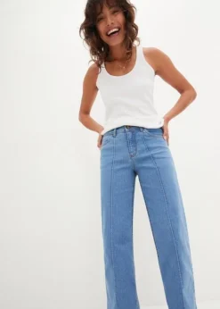 Jean Taille Moyenne, Jambe évasée, Cropped -Mode Femme 23236306 046IZqpA