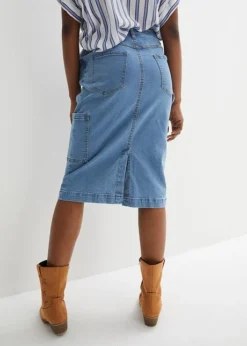 Jupe En Jean à Détails Worker -Mode Femme 23236679 ylCguU8e