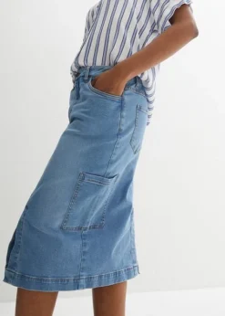 Jupe En Jean à Détails Worker -Mode Femme 23236680 Wyyt9zlA