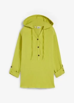 Blouse En Gaze De Coton à Capuche -Mode Femme 23236809 2bndY64i