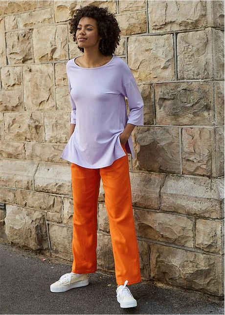 Pantalon En Lin Taille Haute Et Raccourci à Empiècement élastique 8 Pantalon En Lin Taille Haute Et Raccourci à Empiècement élastique – Image 8