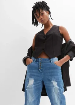 Rainbow Jean Boyfriend Destroyed Avec Polyester Recyclé -Mode Femme 24010052 c4sQUXM9