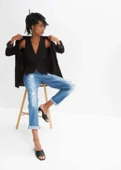 Rainbow Jean Boyfriend Destroyed Avec Polyester Recyclé -Mode Femme 24010055 o9I5udoR