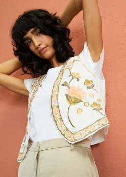 Rainbow Gilet Sans Manches Brodé -Mode Femme 24018320 s3povQrn