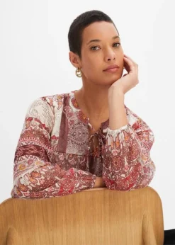 Tunique-blouse Imprimée En Polyester Recyclé -Mode Femme 24026007 rrTtv8y8