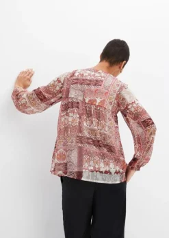 Tunique-blouse Imprimée En Polyester Recyclé -Mode Femme 24026010 n1n5mNDH