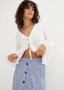 Jupe Longueur Genou En Viscose Avec Poches Et Taille élastiquée -Mode Femme 24030340 Ab6fbsw9