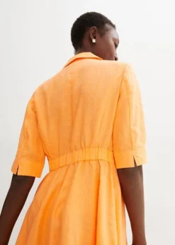 PREMIUM Robe-chemise 100 % Lin -Mode Femme 24033456 YlIBHNrT