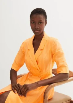 PREMIUM Robe-chemise 100 % Lin -Mode Femme 24033462 wMfpcRMb