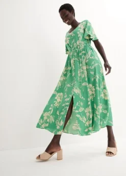 Robe Longue En Viscose Avec Fente Sur La Jupe -Mode Femme 24037621 N0Jprbtb