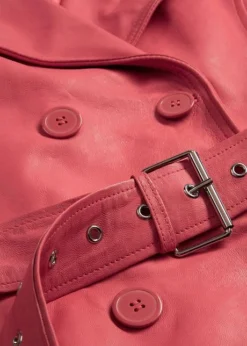 PREMIUM Trench-coat En Cuir D'agneau Nappa Avec Ceinture -Mode Femme 24039864 g5Yu6zwq