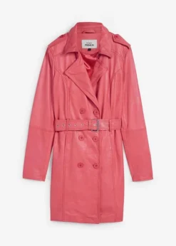 PREMIUM Trench-coat En Cuir D'agneau Nappa Avec Ceinture